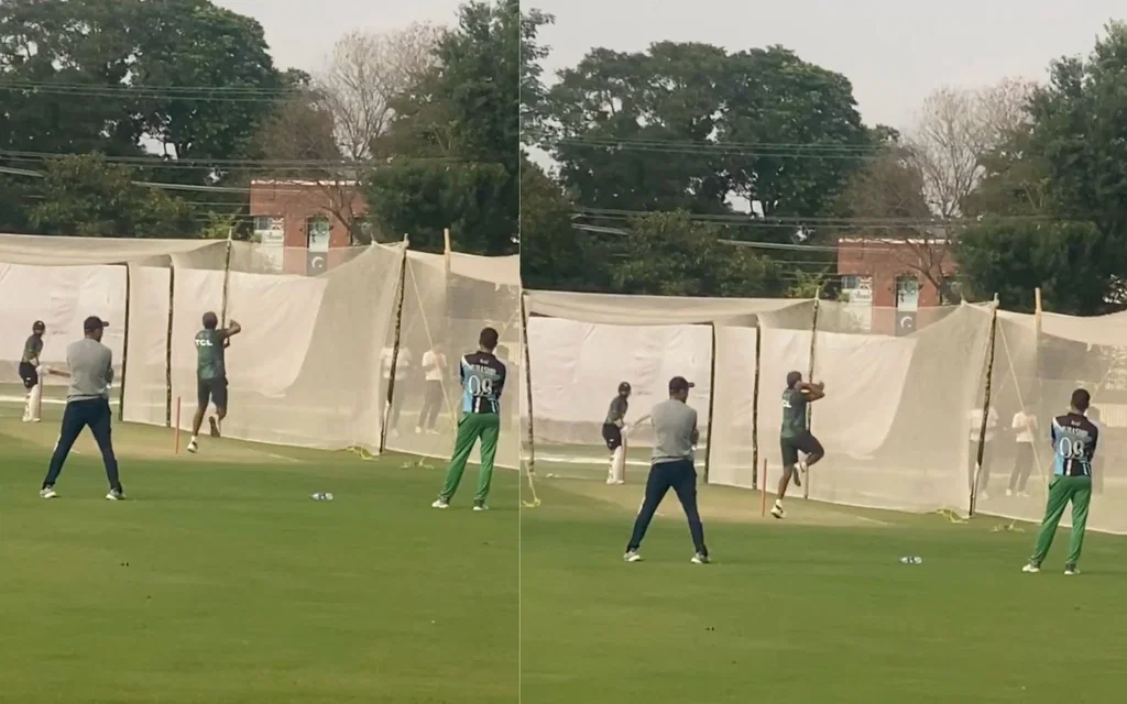 Babar bowling in nets [Source: @sohailimrangeo/x.com] 