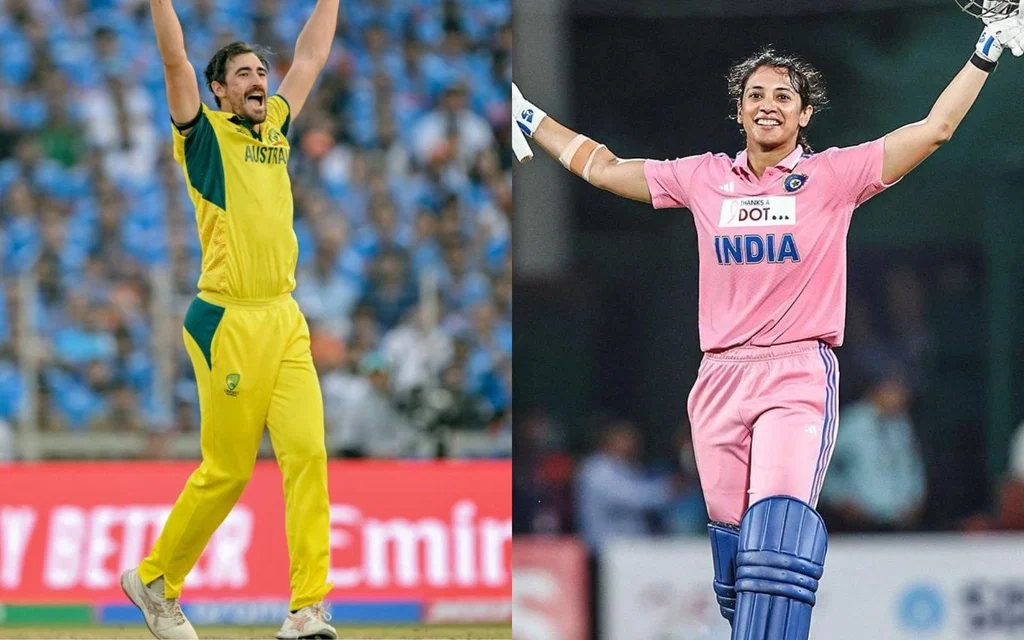Mitchell Starc and Smriti Mandhana [Source: AFP, @ysjagan/x]