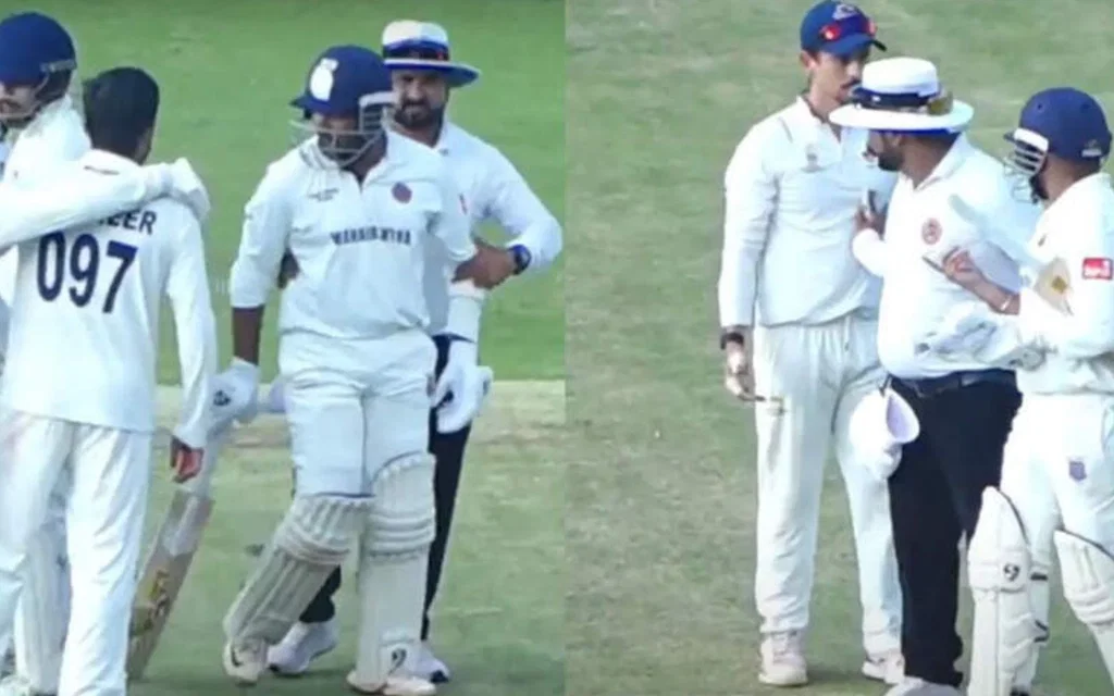 Prithvi Shaw and Musheer Khan engage in a heated exchange [Source: @wmakarand/X.com]