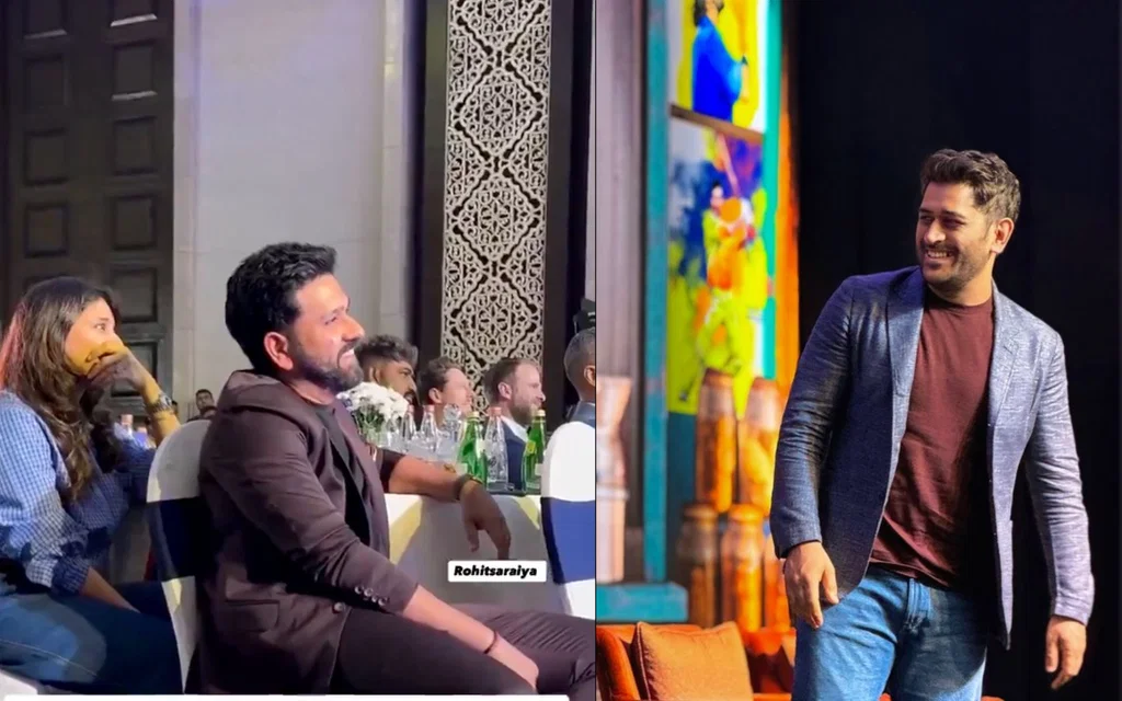 Rohit Sharma enjoys MS Dhoni's mimicry (X.com/@imjosan16 & @Rituverma151592)