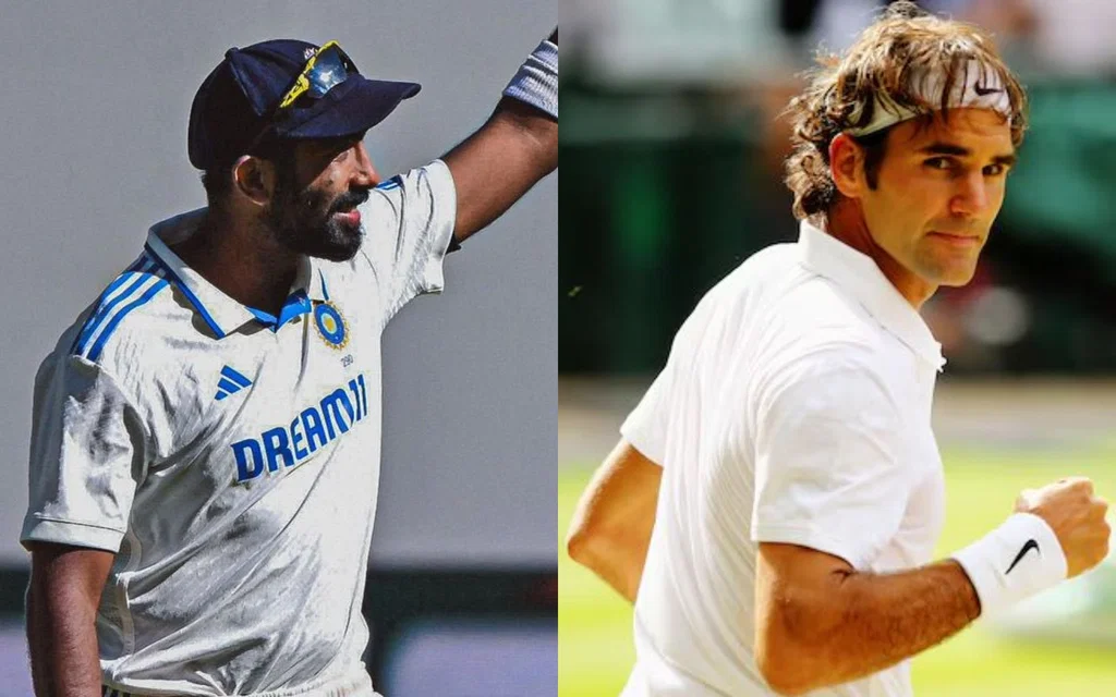 Jasprit Bumrah and Roger Federer [Source: @Aleeexanderrrrr/X.com]