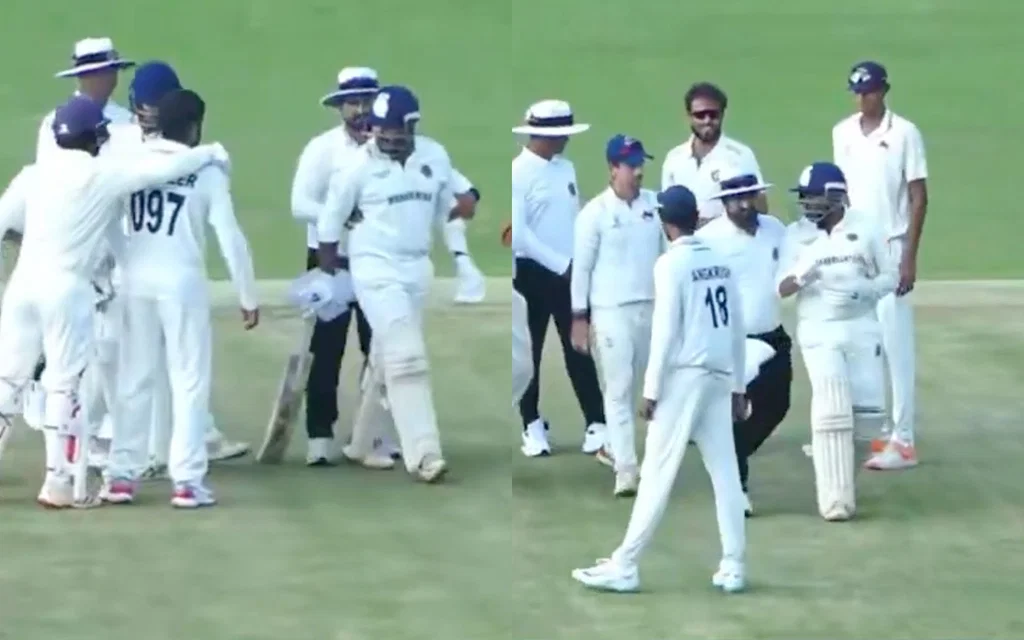 Prithvi Shaw had a heated altercation with Musheer Khan [Source: @MidnightMusinng/X]