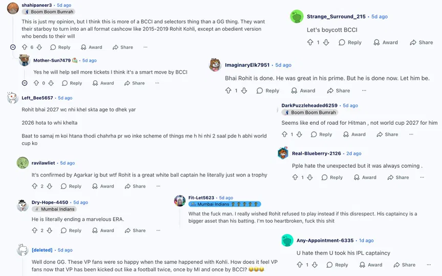 (Source: r/MumbaiIndians comment section)