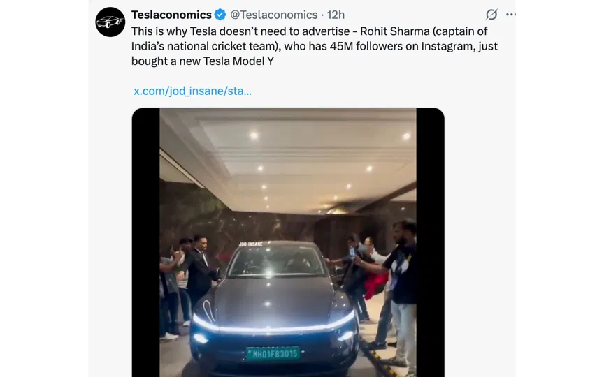 Tesla's tweet [Source: @Teslaconomics/X.com]