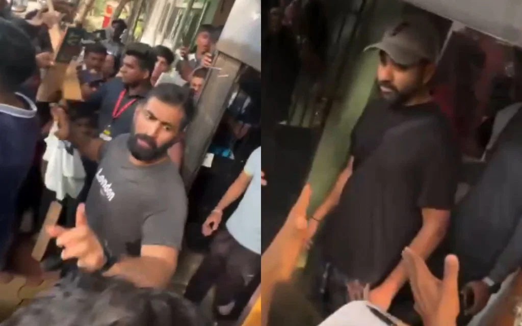 Abhishek Nayar manages crowd for Rohit Sharma [Source: @Rushiii_45/X.com]