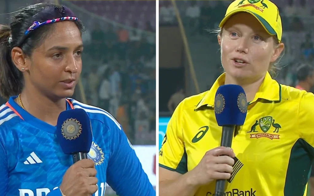 Harmanpreet Kaur and Alyssa Healy [Source: @OneCricketApp/x.com]