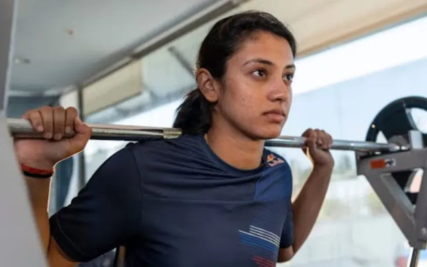 Smriti Mandhana at the gym [Source: @nation_news/X.com]