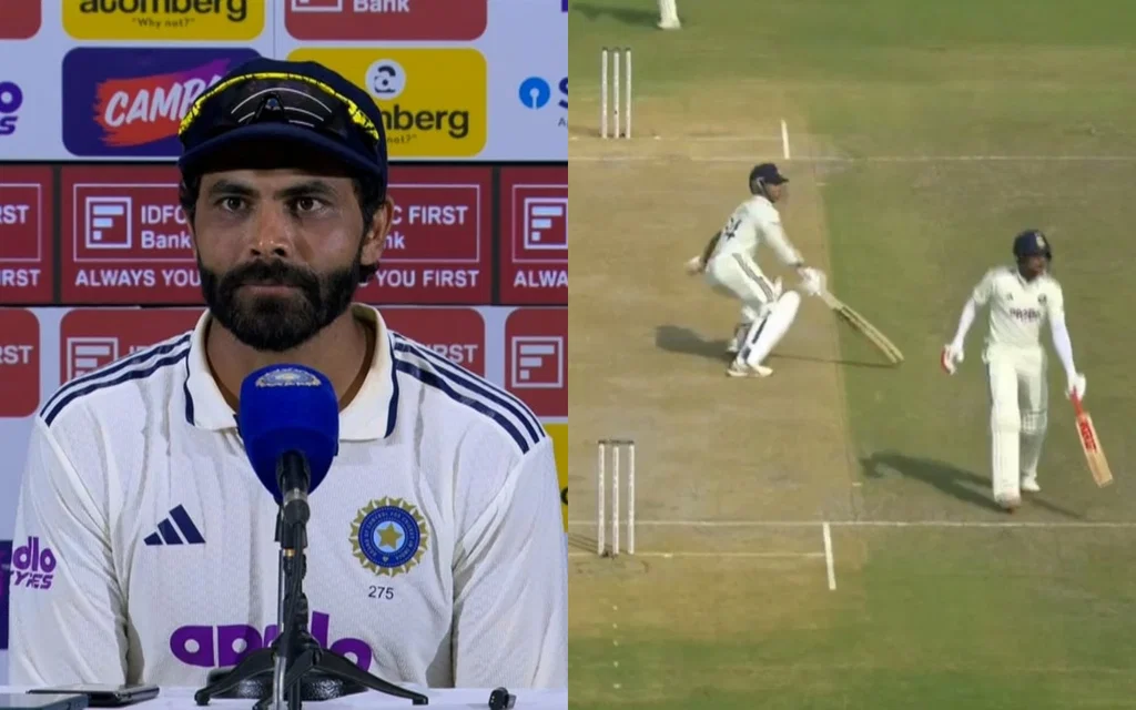 Ravindra Jadeja reacts to Jaiswal run-out [Source: @Cricket_World, @khilaritak/x.com]