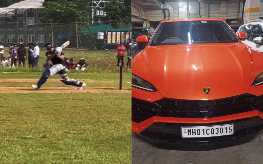 Rohit Sharma damaged his Lamborghini [Source: @rushiii_12/x.com]