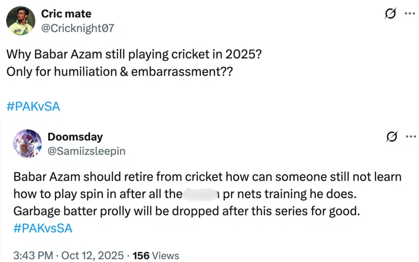 Fan tweets [Source: @Cricknight07,@Samiizsleepin /X.com]