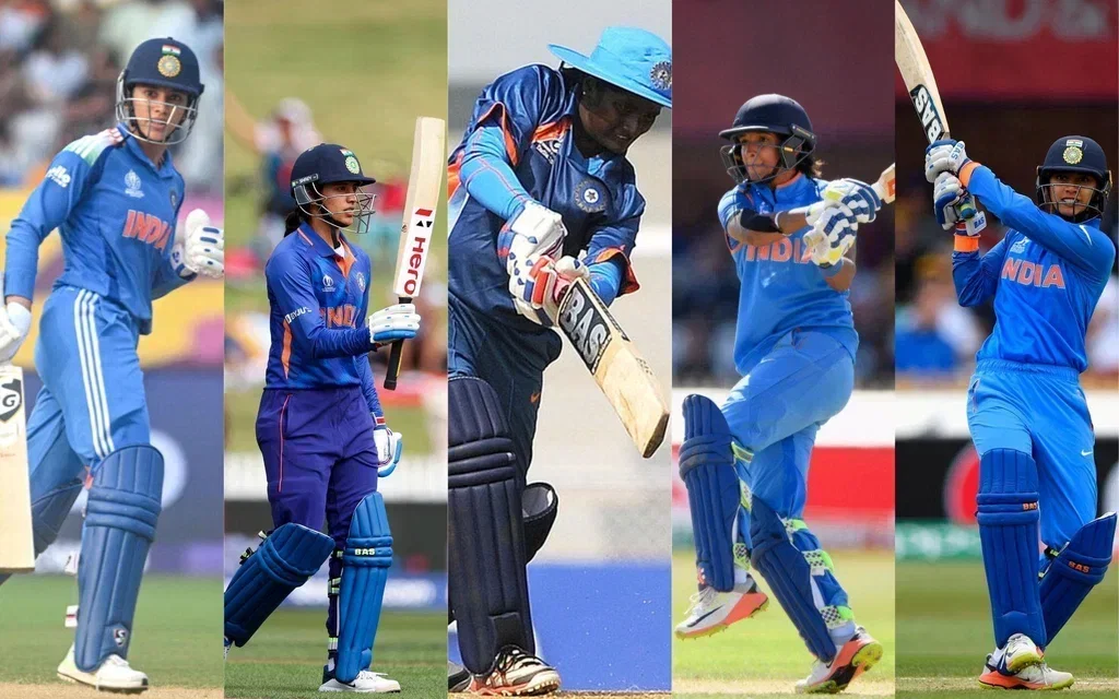 Mandhana, Mandhana, Kamini, Harmanpreet, (Source: @BCCI, @gurumurthyv, @cricketworldcup/X.com)