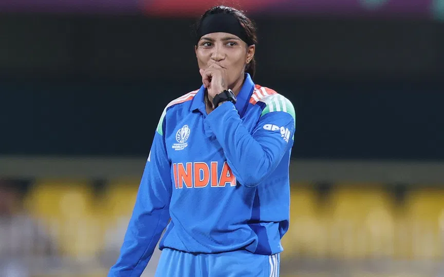 स्नेह राणा का ऑस्ट्रेलिया के खिलाफ प्रदर्शन कठिन रहा [स्रोत: @BCCIWomen/x.com]