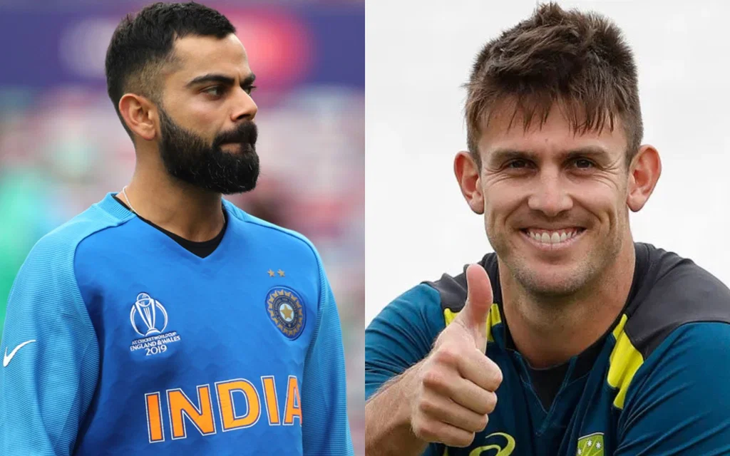 Virat Kohli and Mitchell Marsh [Source: @cooper_cornel/X.com]