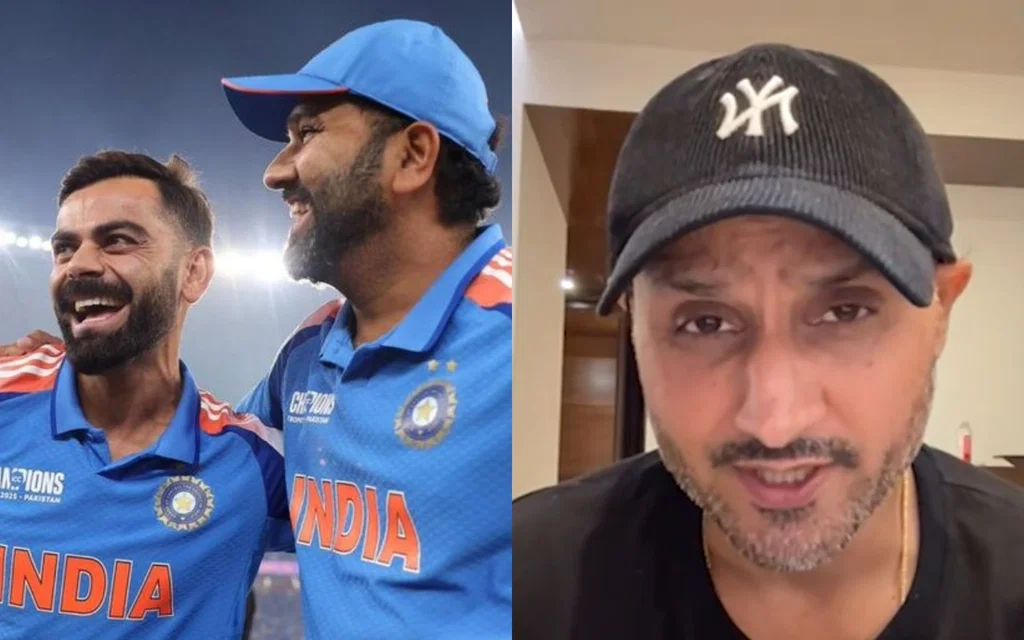 Virat Kohli, Rohit Sharma and Harbhajan Singh [Source: @Being_Balu/X.com]