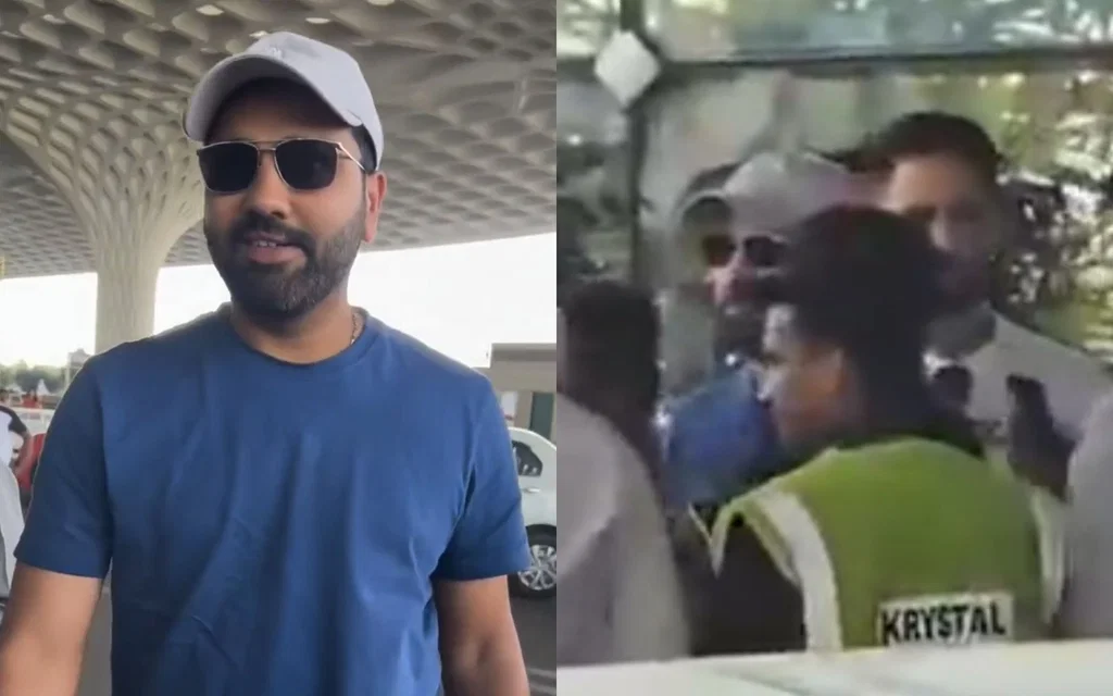 Rohit Sharma treats fans and security with selfies at Mumbai [Source: @ImTanujSingh/X.com]