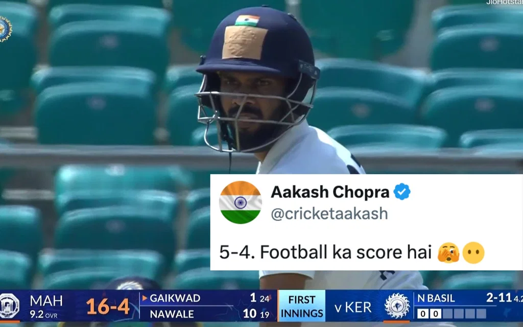 Maharashtra face humiliating collapse in Ranji Trophy [Source: @CricCrazyJohns, @cricketaakash/X.com]