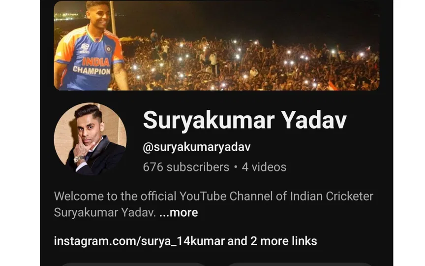 Suryakumar Yadav launches YT channel [Source: @CricCrazyJohns]