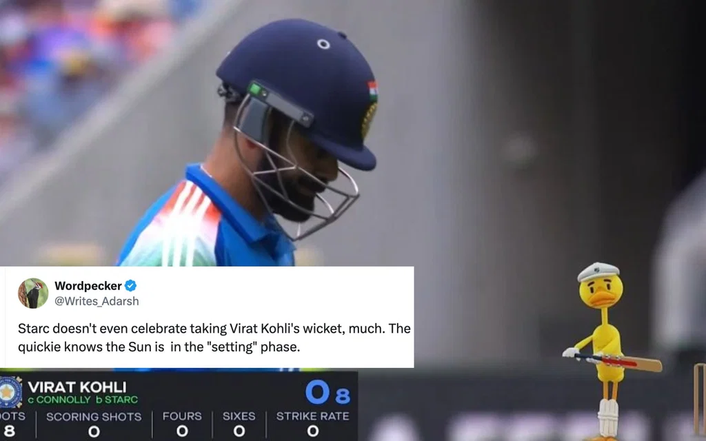 Virat Kohli dismissed on duck in 1st ODI [Source: @45Fan_Prathmesh, Writes_Adarsh/X.com]