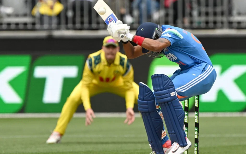 Shreyas Iyer vs Australia - (Source: AFP)