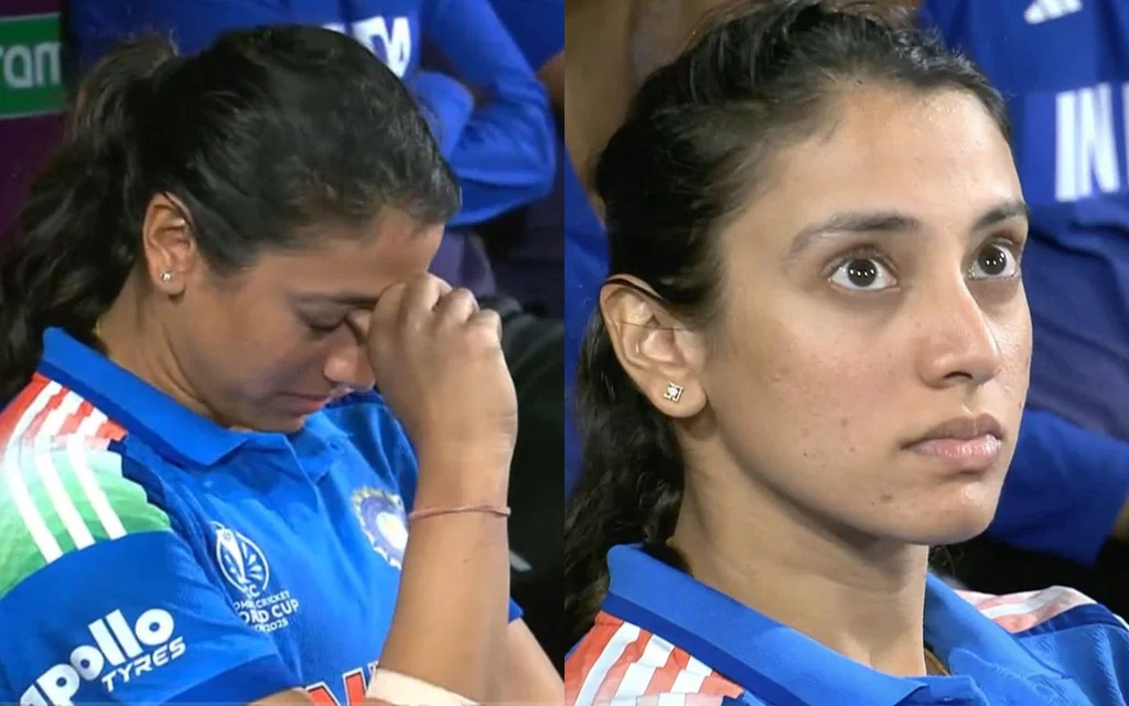 Smriti Mandhana emotional [Source: @ImTanujSingh/X.com]