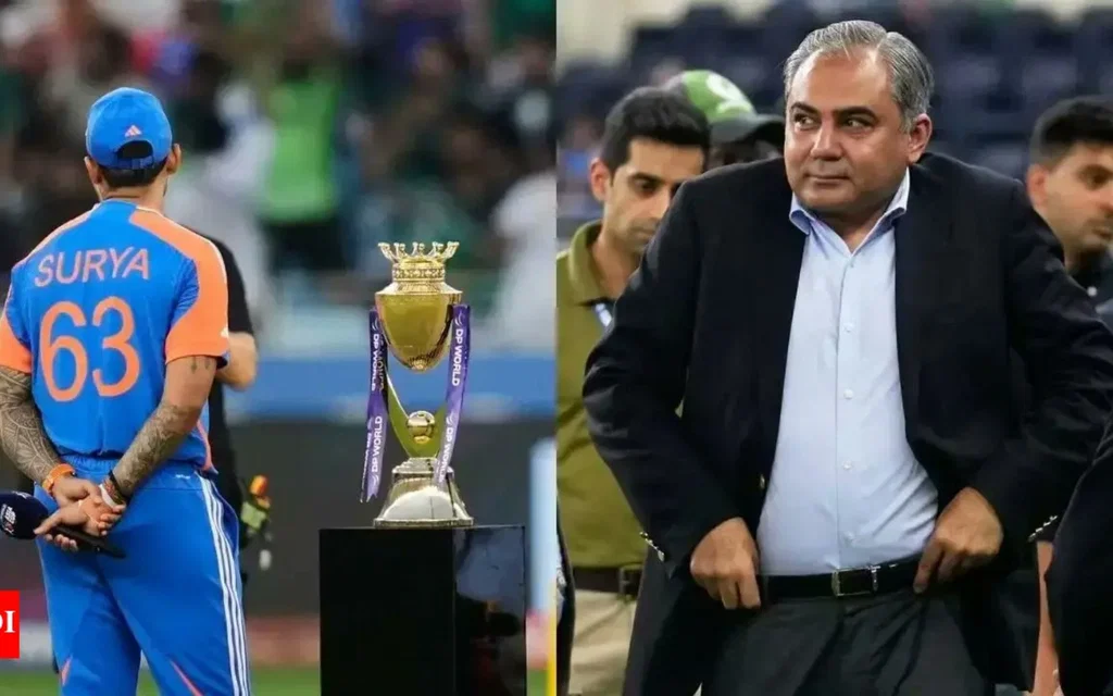 Mohsin Naqvi took the Asia Cup trophy with him after final [Source: @dhillow_/X]