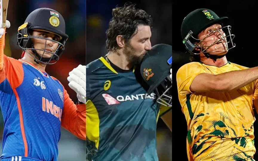 Abhishek, Tim David and Brevis. [Source - Source - BCCI/@stanmsd/x.com]
