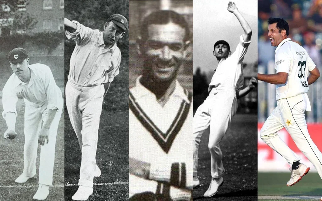 Simpson-Hayward, Carr, Johnson, Marriott and Afridi (Source: @fredfertang, @TheCricketWire, @PictureSporting/X.com)