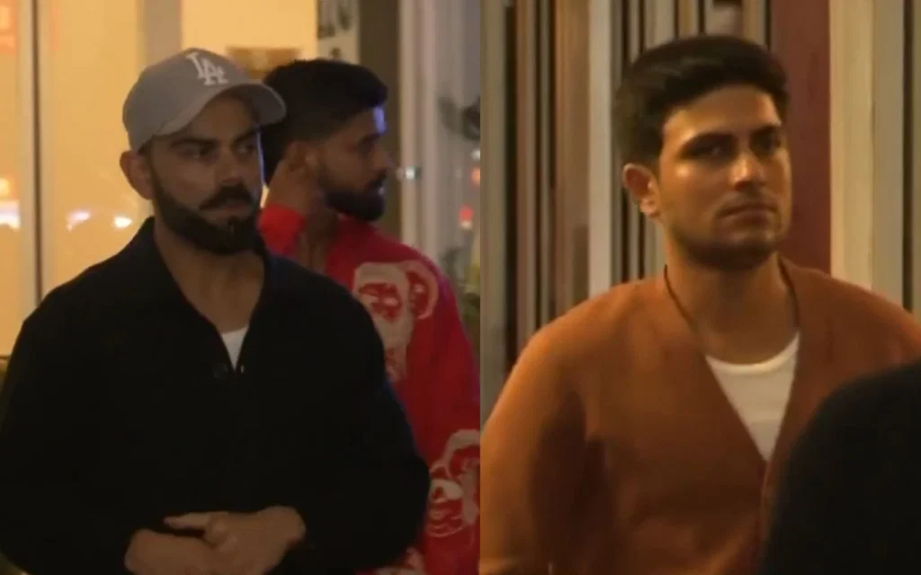 Virat Kohli, Shubman Gill and Shreyas Iyer at the British Raj restaurant [Source: @7NewsAdelaide/X.com]
