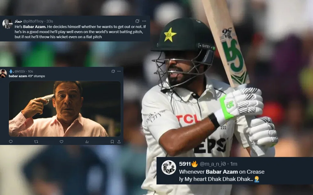 Babar Azam made a gritty 49* at Rawalpindi [Source: Screengrabs]