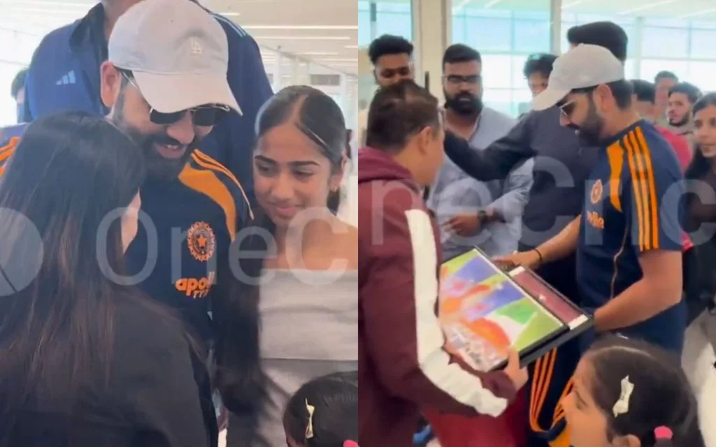 Rohit Sharma greets fans in Australia [Source: @oneCricket/X.com]