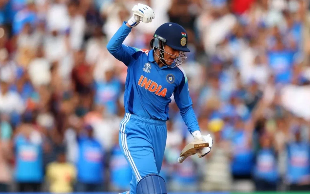 Smriti Mandhana celebrates ton [Source: @moin_saraf/X.com]