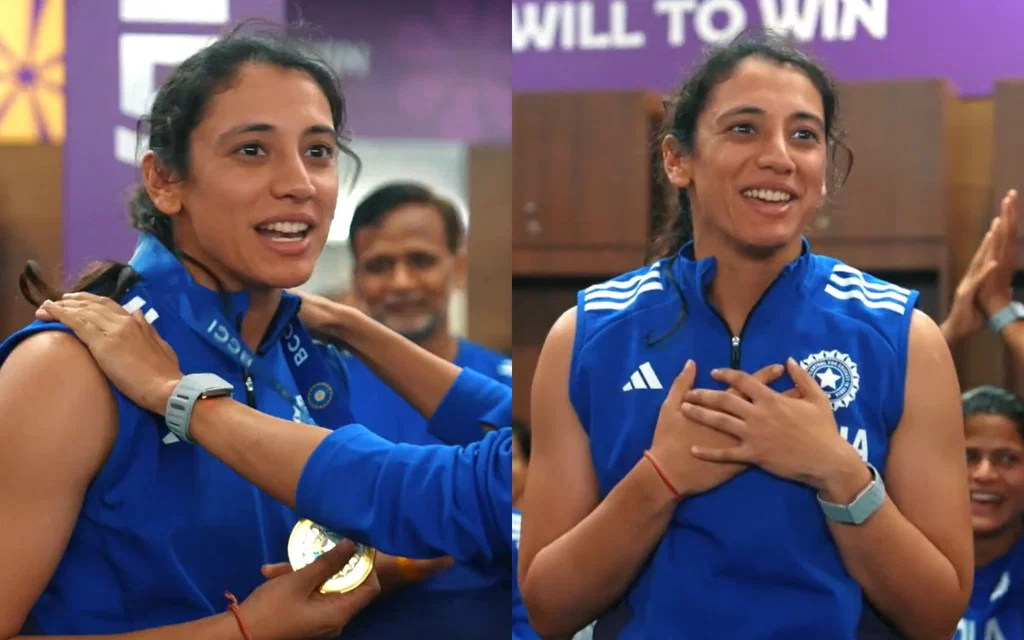Smriti Mandhana in the dressing room [Source: @BCCIWomen/x]