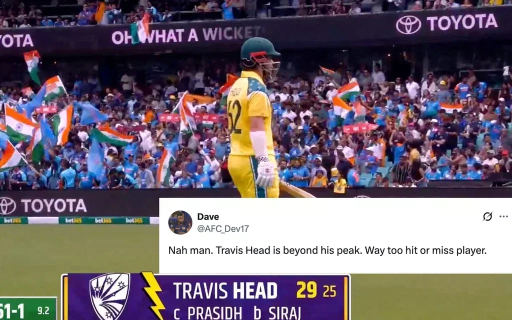 Travis Head registers 3 failures vs India [Source: @Crex_live, @AFC_Dev17/X.com]