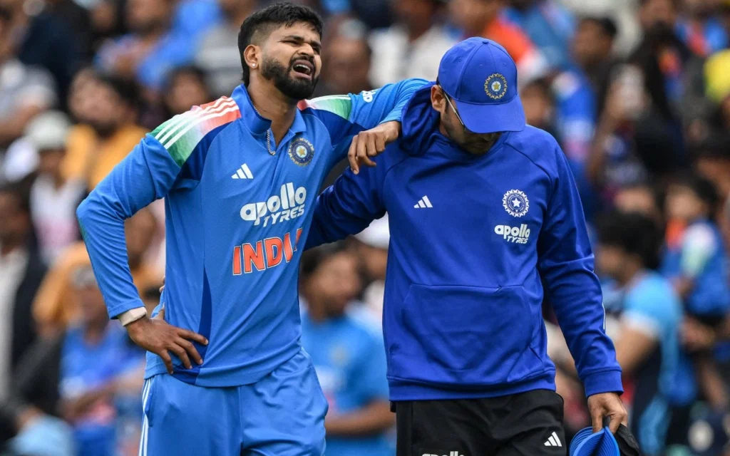 Shreyas Iyer injured for India - (Source: AFP)