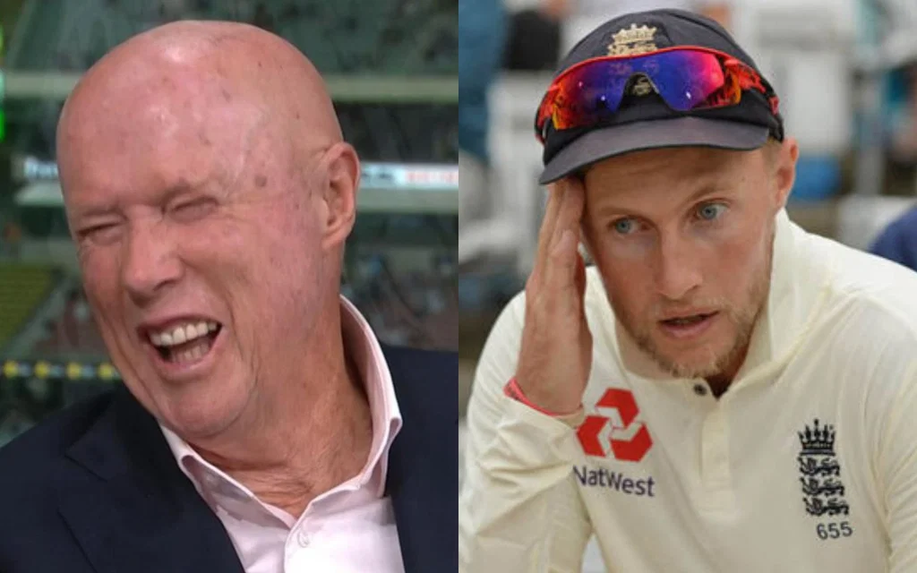 Kerry O'Keeffe and Joe Root [Source: @Iam_Hiaan/X.com]