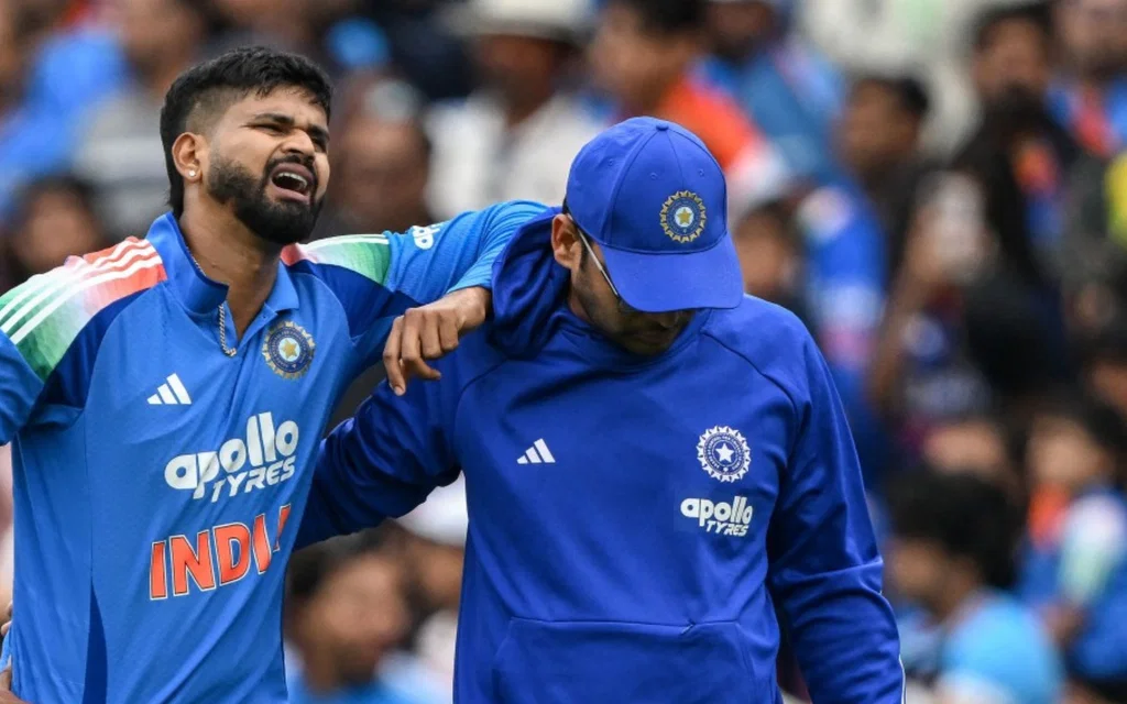 Shreyas Iyer after the injury (Source: AFP)