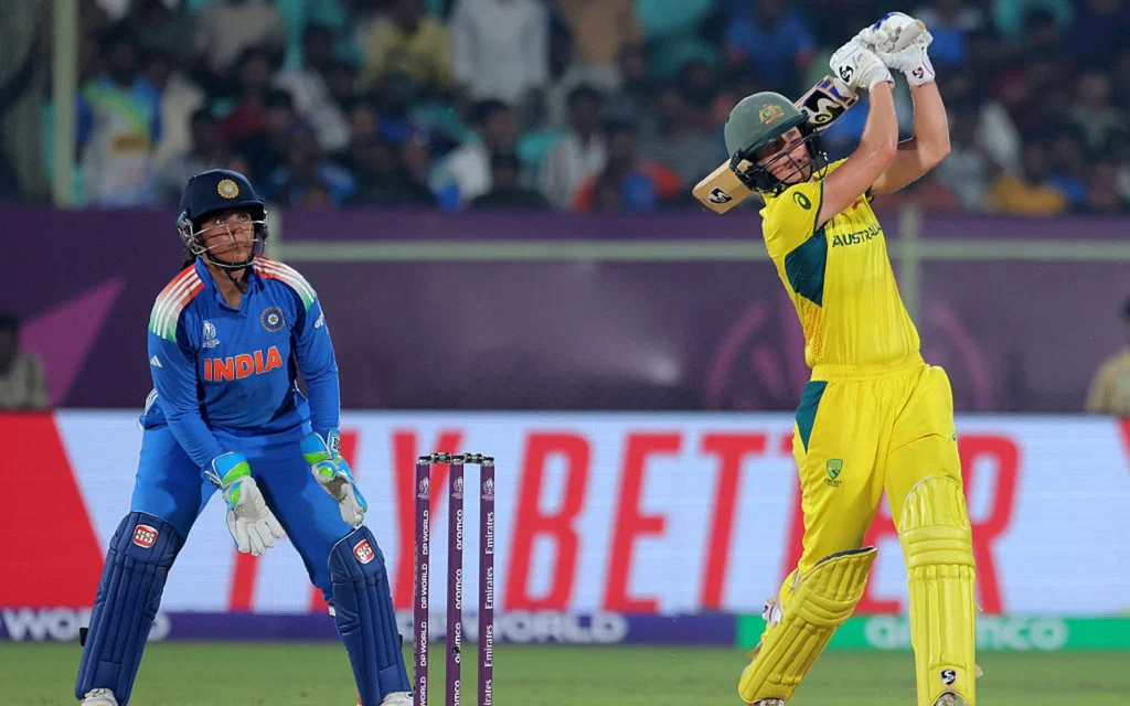 Ellyse Perry against India (Source: AFP)