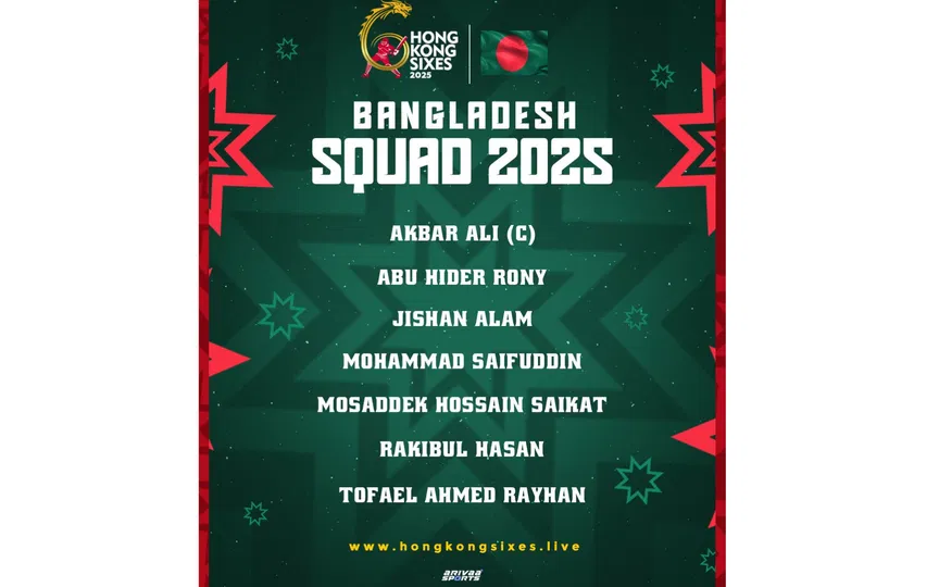 Bangladesh sqaud for Hong Kong Sixes 2025 [Source: X/@HongKongSixes]