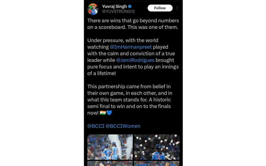 Yuvraj Singh's wish (Source: @YUVISTRONG12/x.com)