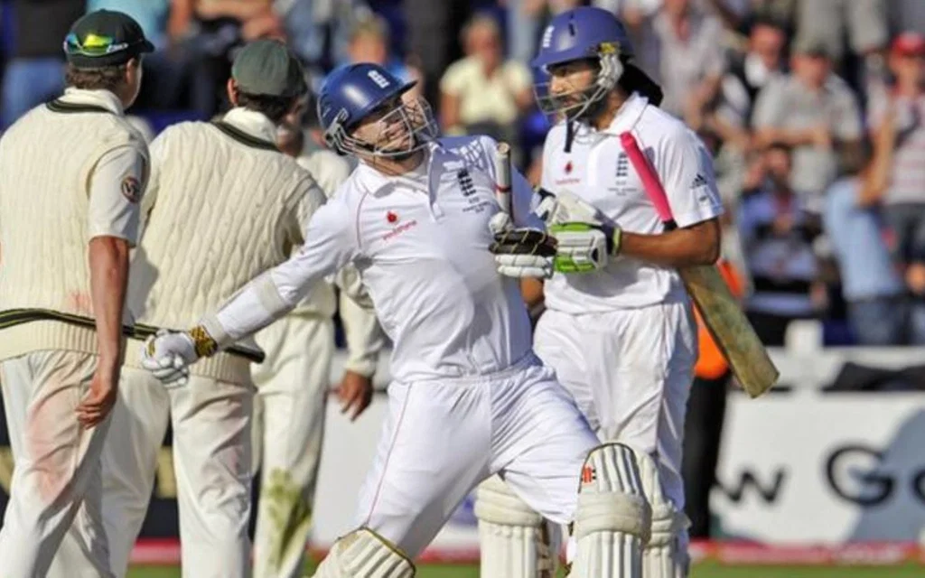 Monty Panesar and James Anderson's Partnership (Source: @BBCSportWales/x.com)