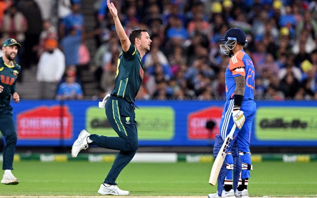 Josh Hazlewood ran through the Indian batting [Source: AFP]