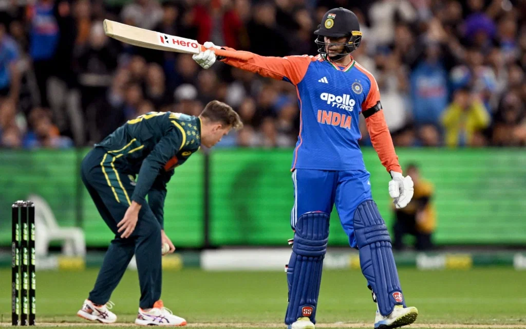 Abhishek Sharma vs Australia (Source: AFP)