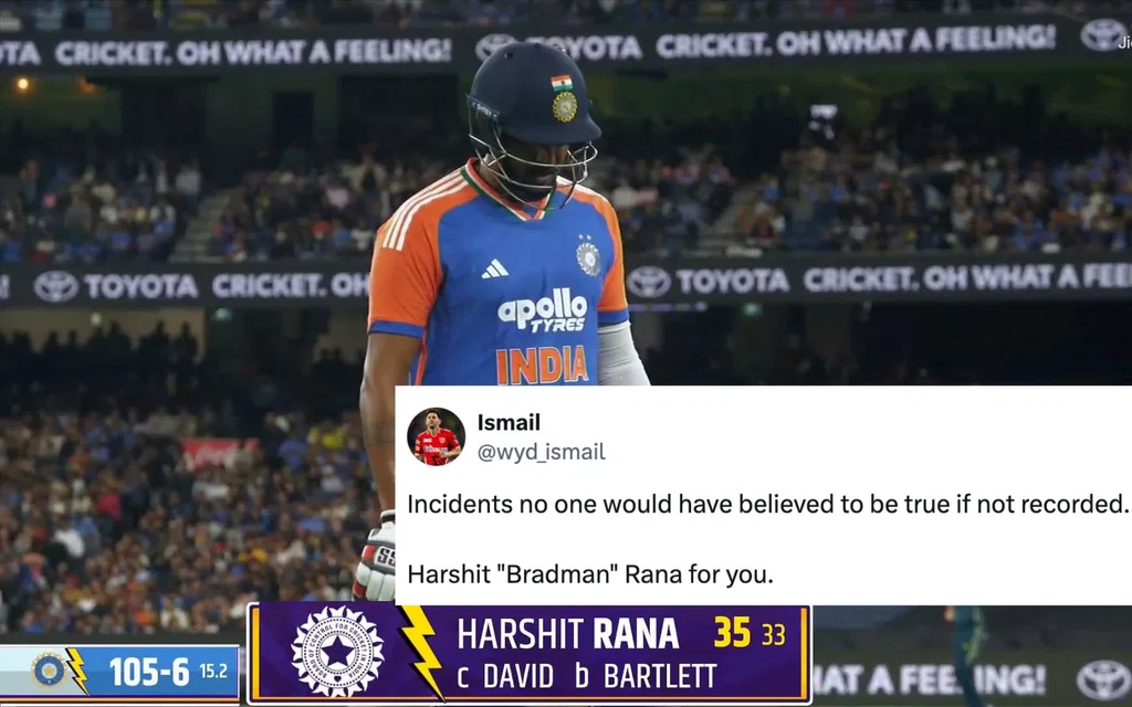 Fans react to Harshit Rana's knock [Source: @Rajiv1841, @wyd_ismail/X.com]