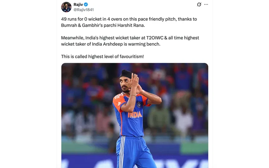 Fan tweet [Source: @Rajiv1841/X.com]