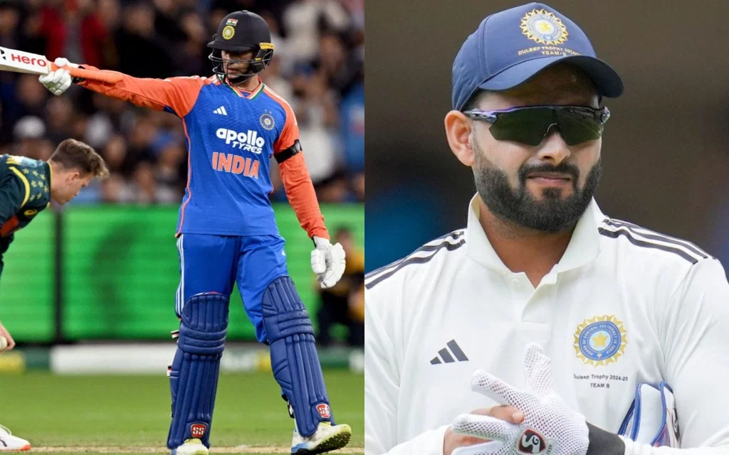 Abhishek Sharma and Rishabh Pant [Source: AFP, @BCCI/x]