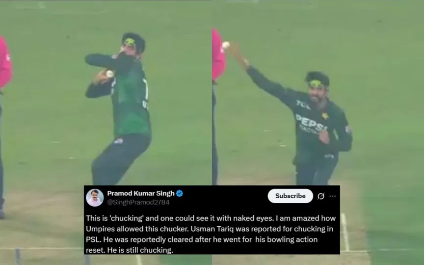 Pakistan spinner Usman Tariq’s bowling action in question; Fans demand ICC's punishment Pakistan spinner Usman Tariq’s bowling action in question; Fans demand ICC's punishment