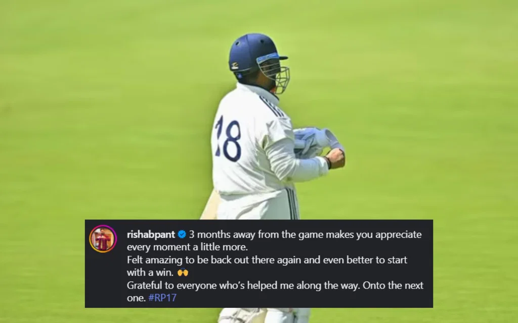 Rishabh Pant Instagram Post. [Source - @rishabhpant/instagram]