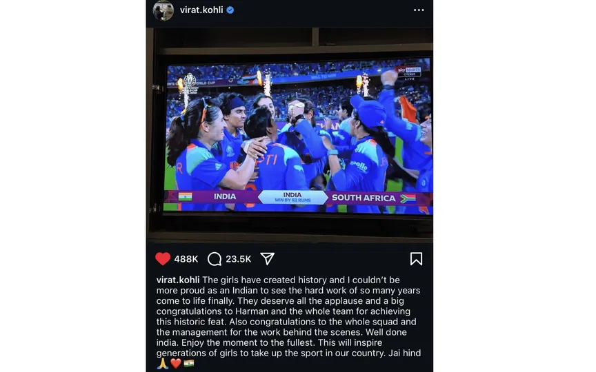 Kohli's IG post [Source: @mufaddal_vohra/X.com]