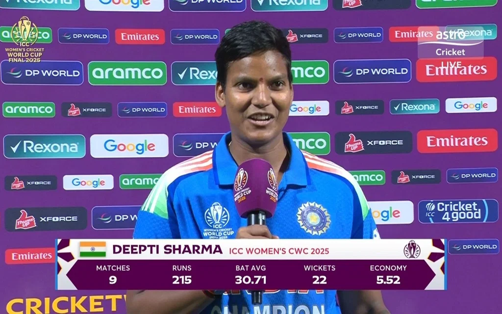 Deepti Sharma. [Source - @cricketwoman/x.com]