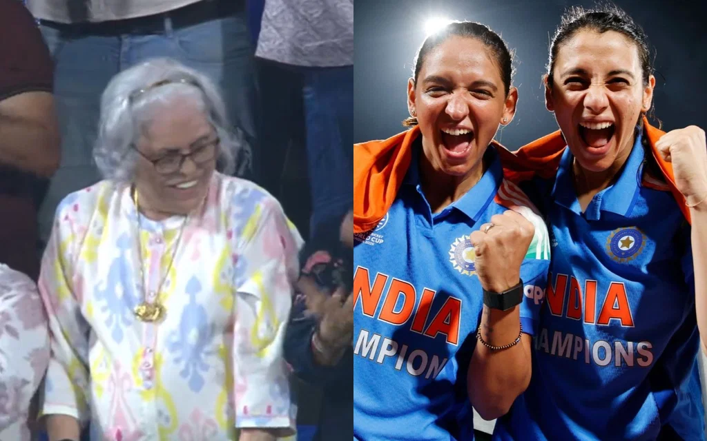 Diana Edulji and Harmanpreet Kaur with Smriti Mandhana [Source: @baxirahul, @ICC/x]